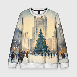 Детский свитшот Москва новогодняя елка