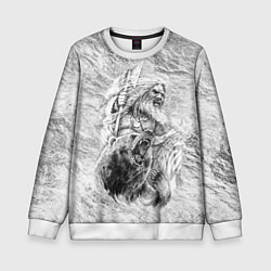 Детский свитшот Древний воин с топором и медведь