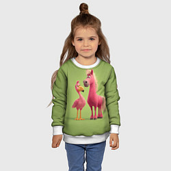 Свитшот детский Розовые они такие, цвет: 3D-белый — фото 2