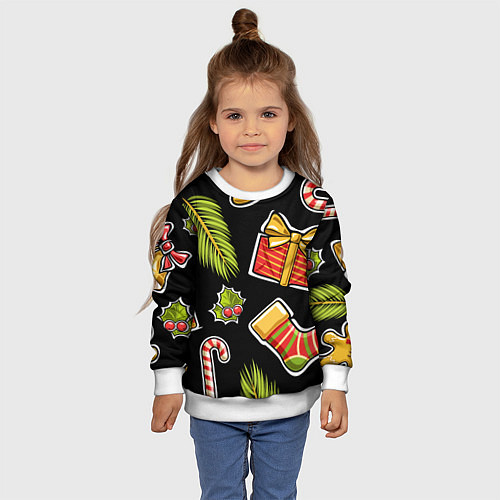 Детский свитшот Рождественский вайб / 3D-Белый – фото 4