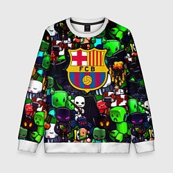 Детский свитшот Minecraft x barcelona fc