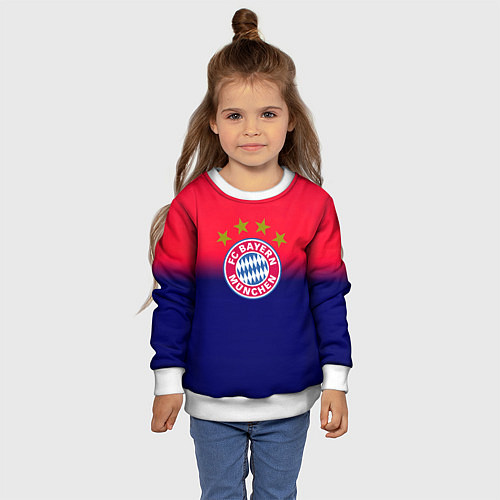 Детский свитшот Бавария Мюнхен градиент / 3D-Белый – фото 4