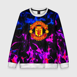 Детский свитшот Манчестер Юнайтед огонь неон