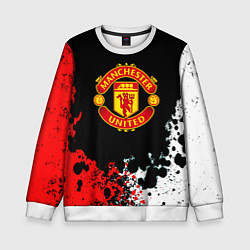 Детский свитшот Манчестер Юнайтед краски абстрактные