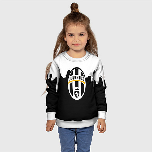 Детский свитшот Juventus капли красок / 3D-Белый – фото 4