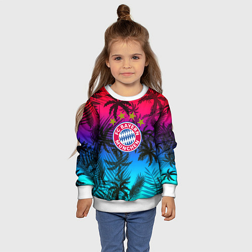 Детский свитшот Бавария Мюнхен неон тропики / 3D-Белый – фото 4