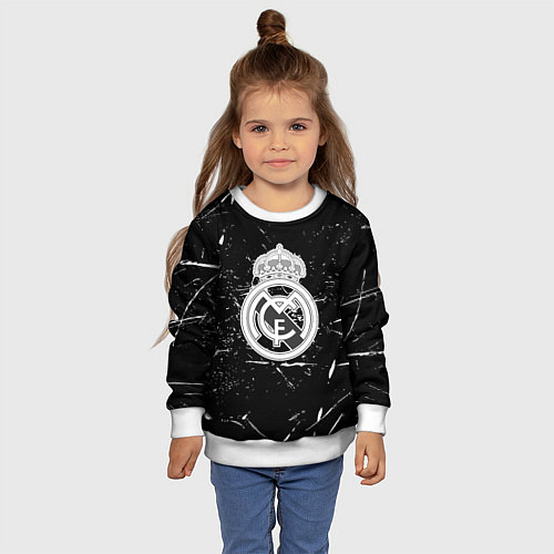 Детский свитшот Ювентус краски штрихи / 3D-Белый – фото 4