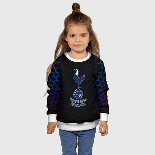 Детский свитшот ФК Тоттенхэм соты / 3D-Белый – фото 4