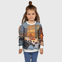 Свитшот детский Предновогодний Санкт-Петербург, цвет: 3D-белый — фото 2