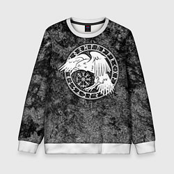 Детский свитшот Ворон в круге рун и компас вегвизир