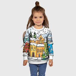 Свитшот детский Новогодний снегопад, цвет: 3D-белый — фото 2