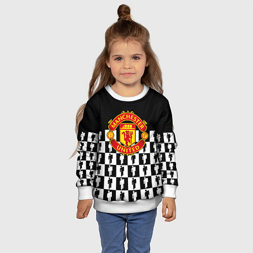 Детский свитшот Манчестер Юнайтед люди паттерн / 3D-Белый – фото 4