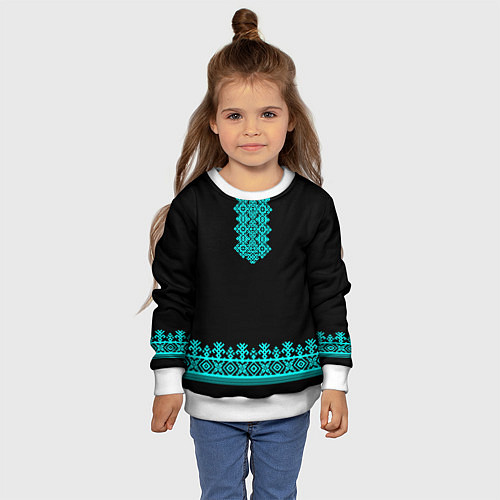 Детский свитшот Рубаха вышиванка славянская / 3D-Белый – фото 4