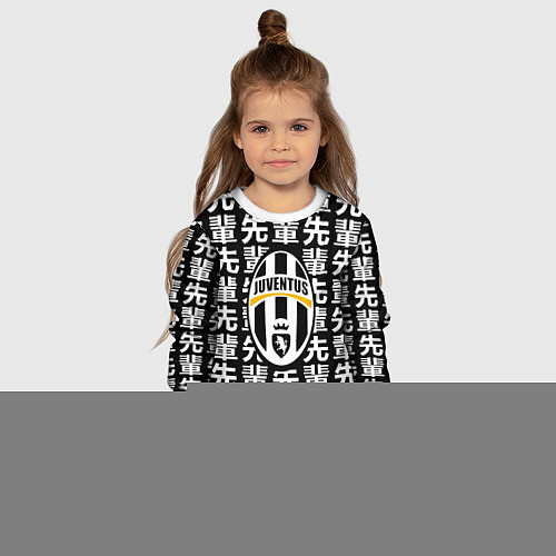 Детский свитшот Ювентус япония символы / 3D-Белый – фото 4