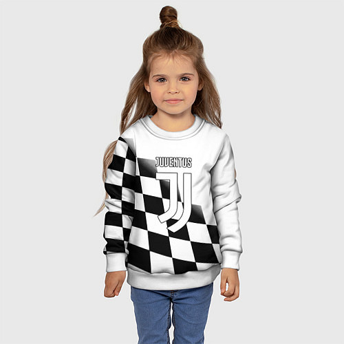 Детский свитшот Ювентус клетка краски / 3D-Белый – фото 4