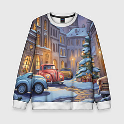 Детский свитшот Новогодний снежный двор