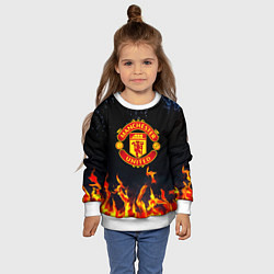 Свитшот детский Манчестер Юнайтед лёд и огонь, цвет: 3D-белый — фото 2