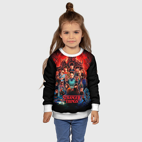Детский свитшот Все герои Загадочные события финал / 3D-Белый – фото 4