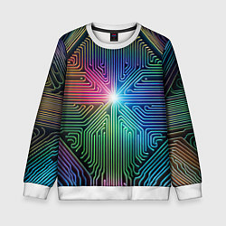 Свитшот детский Линейная графика, цвет: 3D-белый
