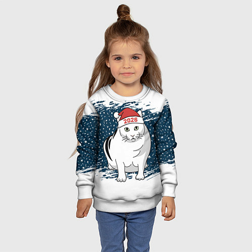 Детский свитшот Кот Бендер - 2026 / 3D-Белый – фото 4