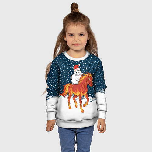 Детский свитшот Кот Бендер и огненный конь - 2026 / 3D-Белый – фото 4