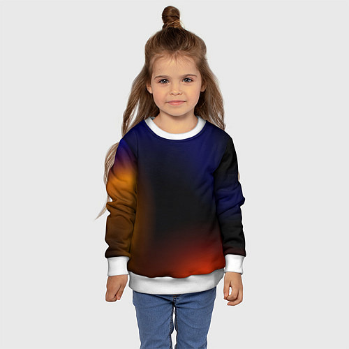 Детский свитшот Color black red blue / 3D-Белый – фото 4