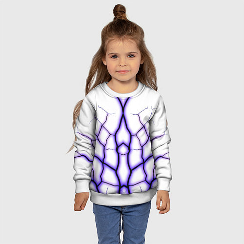Детский свитшот Color white purple / 3D-Белый – фото 4