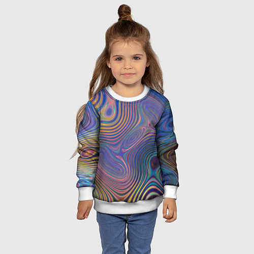 Детский свитшот Абстрактная рябь / 3D-Белый – фото 4
