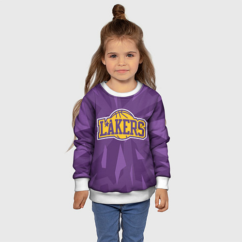 Детский свитшот NBA Los Angeles Lakers / 3D-Белый – фото 4