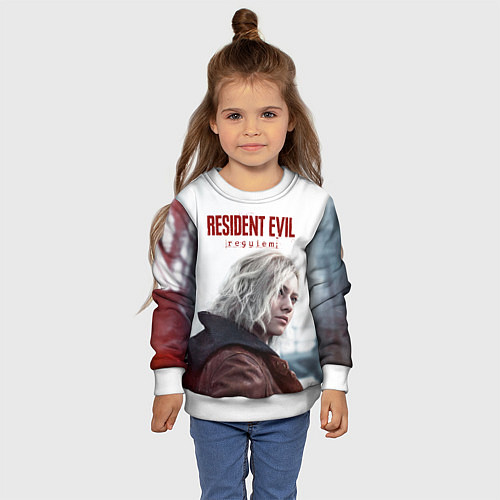 Детский свитшот Грейс Эшкрофт Resident evil requiem / 3D-Белый – фото 4