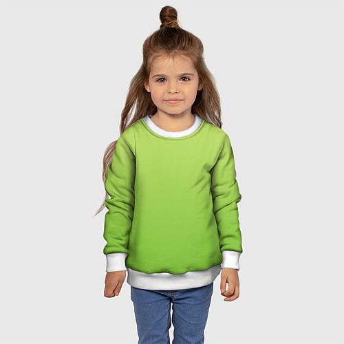 Детский свитшот Color lime green / 3D-Белый – фото 4