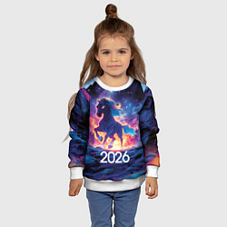 Свитшот детский 2026 Фэнтези лошадка, цвет: 3D-белый — фото 2