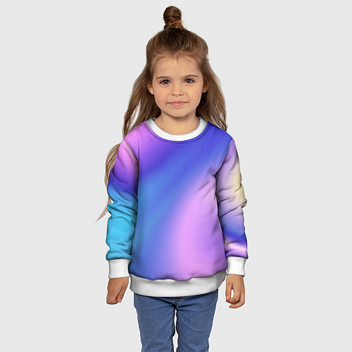Детский свитшот Color multicolored gradient / 3D-Белый – фото 4
