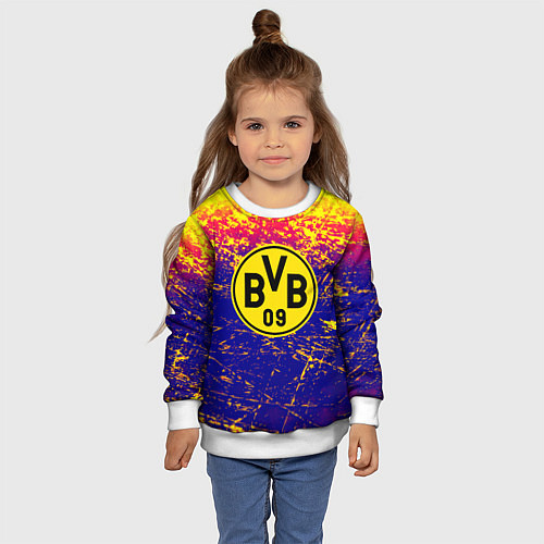 Детский свитшот Borussia краски / 3D-Белый – фото 4