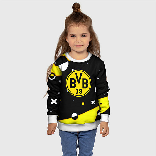 Детский свитшот Borussia геометрия текстура / 3D-Белый – фото 4