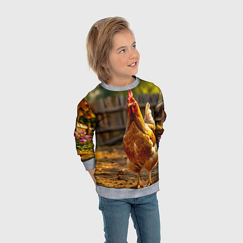 Детский свитшот Золотой хранитель двора / 3D-Меланж – фото 3