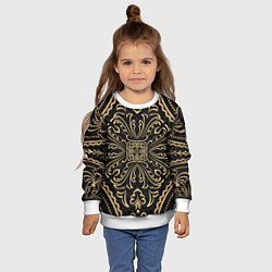 Свитшот детский Орнамент славянский позолота, цвет: 3D-белый — фото 2