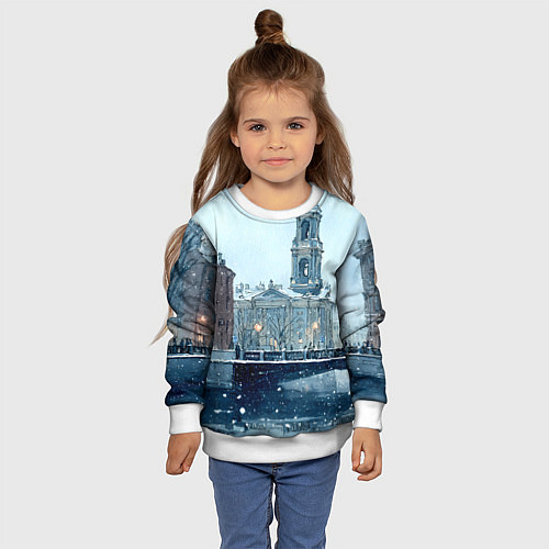 Детский свитшот Зимний Питер / 3D-Белый – фото 4
