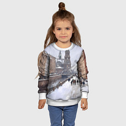 Свитшот детский Санкт-Петербург зима, цвет: 3D-белый — фото 2