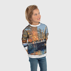 Свитшот детский Снежный вечер в Питере, цвет: 3D-белый — фото 2