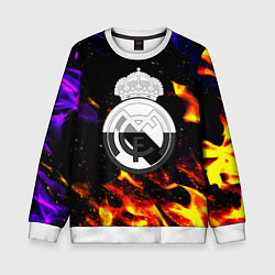 Детский свитшот Реал Мадрид огонь текстура