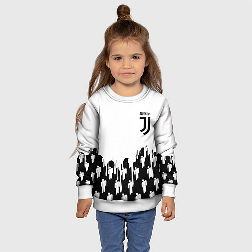 Детский свитшот Ювентус краски люди / 3D-Белый – фото 4