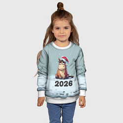 Свитшот детский Уставшая лошадка 2026, цвет: 3D-белый — фото 2