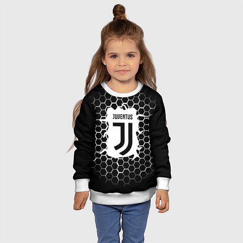 Детский свитшот Juventus соты текстура краски / 3D-Белый – фото 4