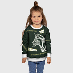 Свитшот детский Зебра-коллаж, цвет: 3D-белый — фото 2