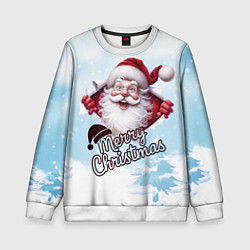 Детский свитшот Санта в зимнем лесу