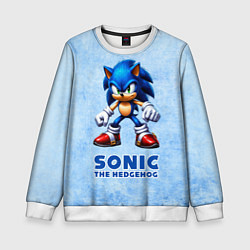 Свитшот детский Sonic - синий ёж, цвет: 3D-белый