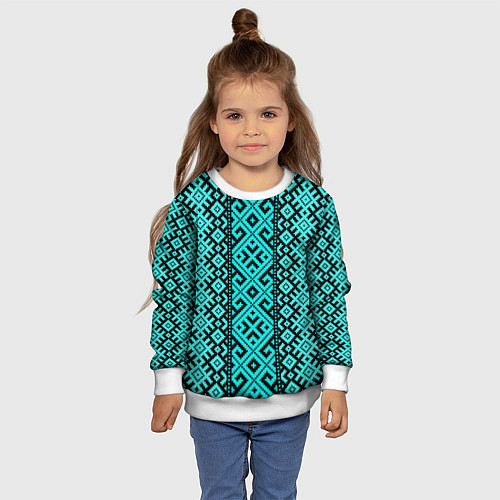 Детский свитшот Орнамент славянский / 3D-Белый – фото 4