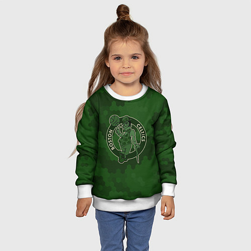 Детский свитшот NBA Celtics camo / 3D-Белый – фото 4