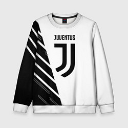 Свитшот детский Ювентус полосы геометрия текстура, цвет: 3D-белый
